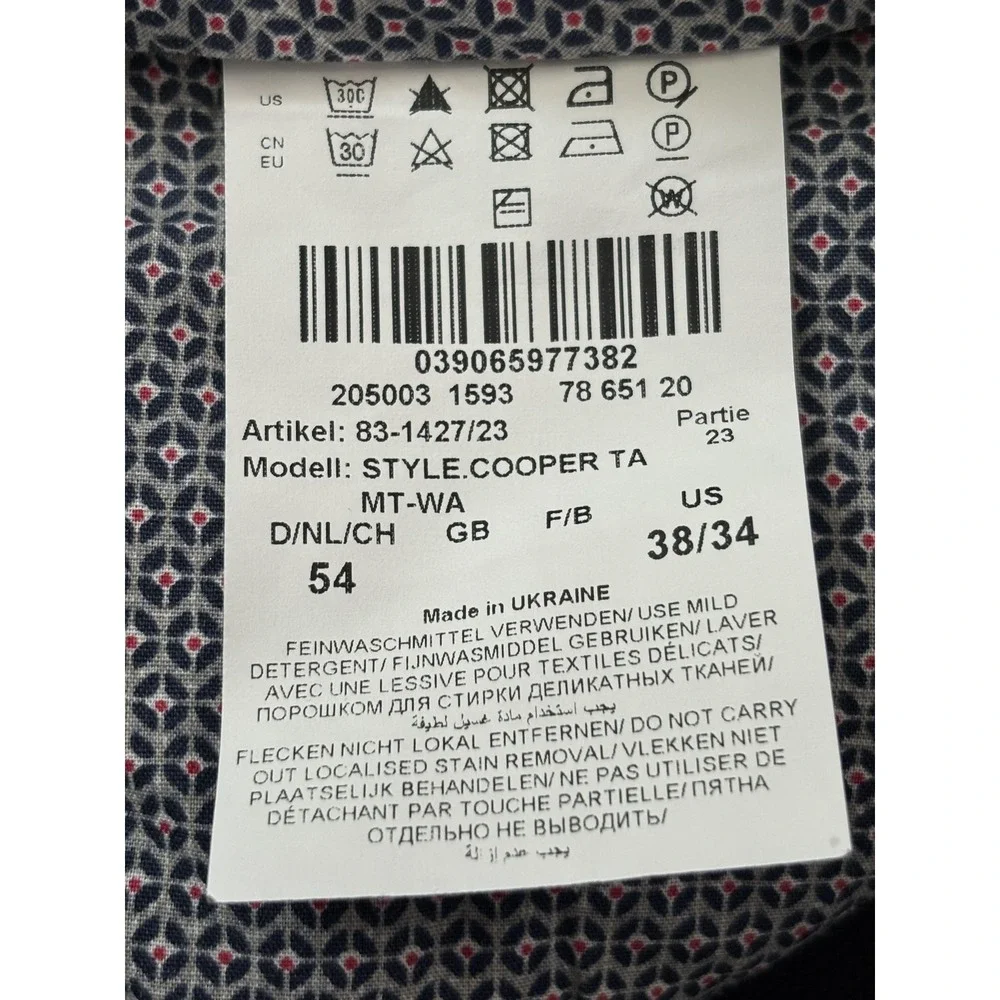 Brax Pants‎ Mens 38x34 Black Cooper Fancy Regular Fit 5 Pocket Chino Office